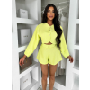 Neon žlutý elegantní komplet ZUNDRA s kraťasy