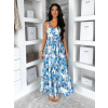 Modré letní dlouhé květované šaty YSMERA