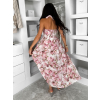 Starorůžové letní dlouhé květované šaty YSMERA