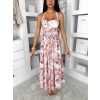 Starorůžové letní dlouhé květované šaty YSMERA