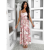 Starorůžové letní dlouhé květované šaty YSMERA