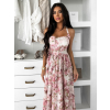 Starorůžové letní dlouhé květované šaty YSMERA
