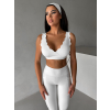 Bílá sportovní vlnkovaná podprsenka TRIVEN