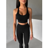 Černá sportovní jóga podprsenka VELURA
