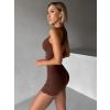 Hnědé sportovní pusp-up kraťasy BELIRA s řasením
