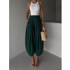 Smaragdové široké harémové vzdušné kalhoty MYRAEL