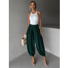 Smaragdové široké harémové vzdušné kalhoty MYRAEL