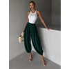 Smaragdové široké harémové vzdušné kalhoty MYRAEL