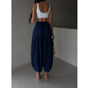 Tmavě modré široké harémové vzdušné kalhoty MYRAEL