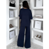 Tmavě modrý basic kalhotový komplet MYRLYN
