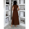 Hnědé dlouhé zavinovací šaty AVENYXA s páskem