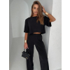 Černý kalhotový stylový komplet BELLEZA s vycpávkou