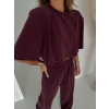 Vínový kalhotový stylový komplet BELLEZA s vycpávkami