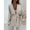 Béžový 100% len kimono komplet ROSELLE