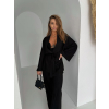 Černý 100% len kimono komplet ROSELLE
