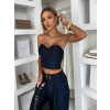 Modrý džínový komplet VELIRAE s korzetem