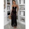 Černé průhledné dlouhé šaty EMVARK