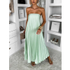 Světle zelené plisované dlouhé šaty AMAONA
