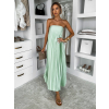 Světle zelené plisované dlouhé šaty AMAONA