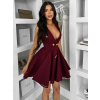 Bordó áčkové krátké šaty ENYALA s knoflíky