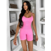 Růžový krátký tvarující overal KRASHA na ramínka