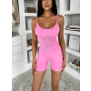 Růžový krátký tvarující overal KRASHA na ramínka