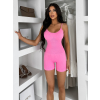 Růžový krátký tvarující overal KRASHA na ramínka