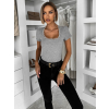 Šedé basic body ALINNA s výstřihem