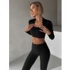 Černý sportovní vlnkovaný jóga top LUNIRA