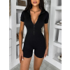 Černý krátký push up overal BAMBINO s krátkým rukávem