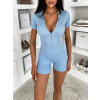 Modrý krátký push up overal BAMBINO s krátkým rukávem