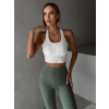 Bílá sportovní fitness podprsenka PLATERO na zip