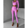 Růžové sportovní vlnkované pilates legíny KESTIL