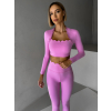 Růžový sportovní pilates top LUNIRA s dlouhým rukávem