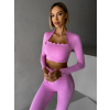 Růžový sportovní pilates top LUNIRA s dlouhým rukávem