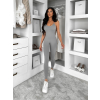 Šedý tvarující dlouhý sportovní overal THARA