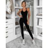 Černý tvarující sportovní dlouhý overal THARA