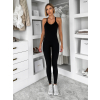 Černý tvarující sportovní dlouhý overal THARA
