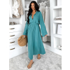 Tyrkysový mušelínový košilový komplet BELIANE se sukní