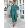 Tyrkysový mušelínový košilový komplet BELIANE se sukní