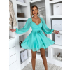 Tyrkysové koktejlové vzdušné šaty ETHAN s vázáním