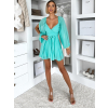 Tyrkysové koktejlové vzdušné šaty ETHAN s vázáním
