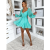 Tyrkysové koktejlové vzdušné šaty ETHAN s vázáním