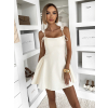 Bílé krátké áčkové vypasované šaty GOBLE