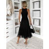 Černé společenské asymetrické tylové šaty ROCHIE