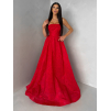 Červené plesové šněrovací společenské šaty VIANORA