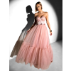 Starorůžové plesové společenské tylové šaty DELARIL s mašlí