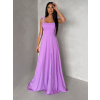 Fialové společenské dlouhé šaty AMIREZA s rozparkem