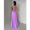 Fialové společenské dlouhé šaty AMIREZA s rozparkem