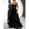 Černé plesové tylové šaty FERELIX s korzetem